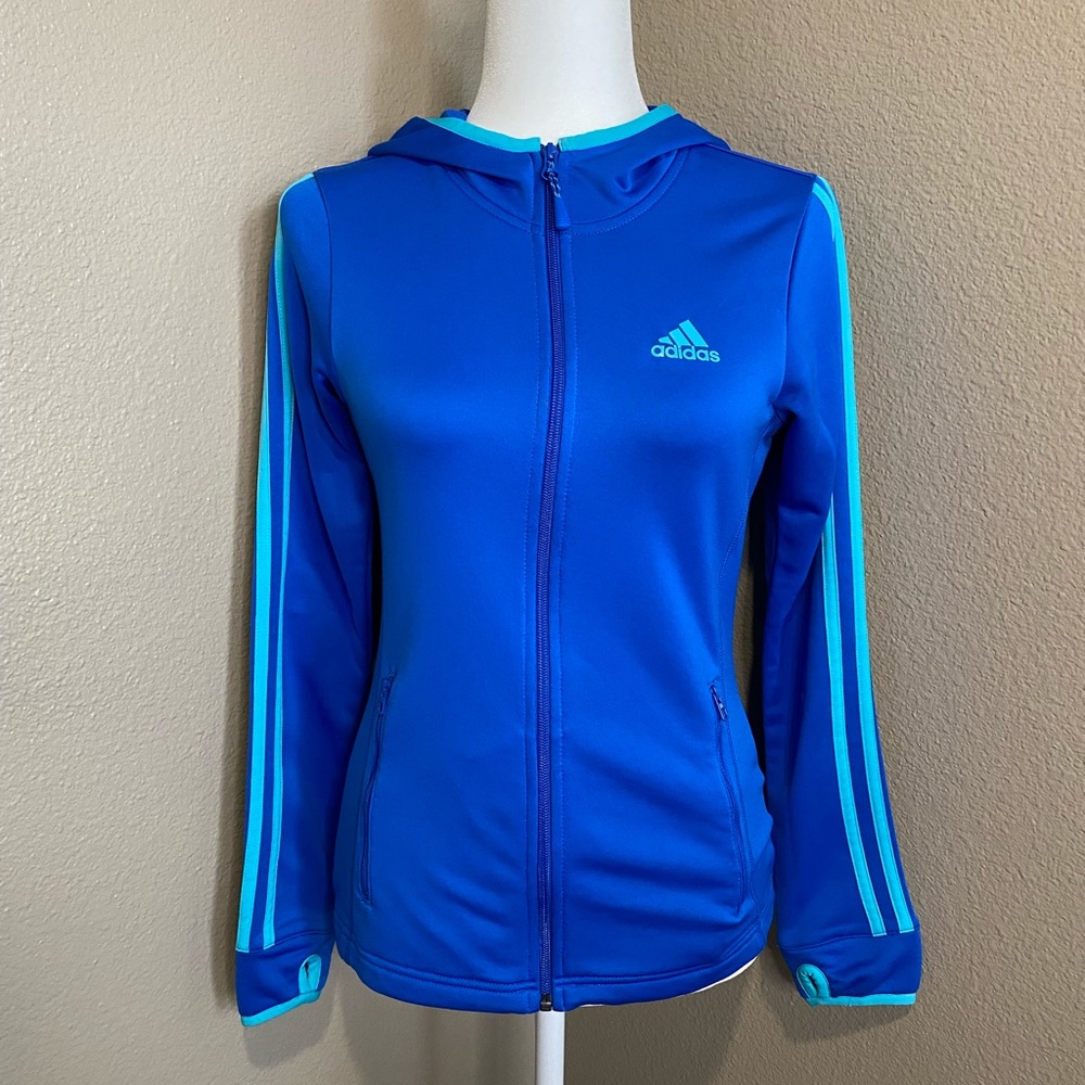 Adidas full-zip track jacket with hood